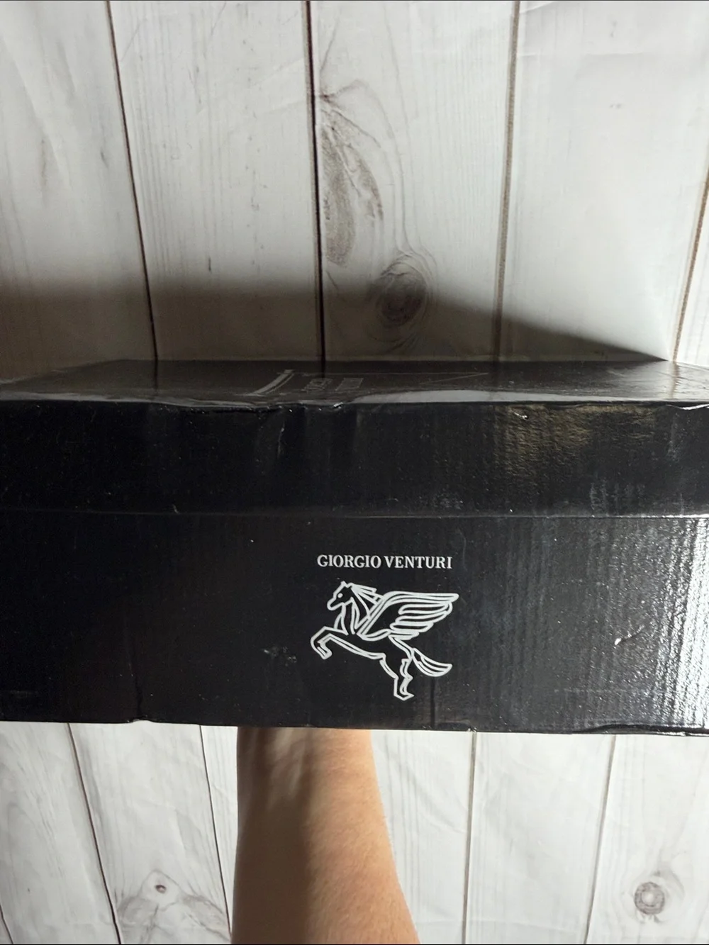 Men's Black Leather Slip-On Loafers 8.5 in box